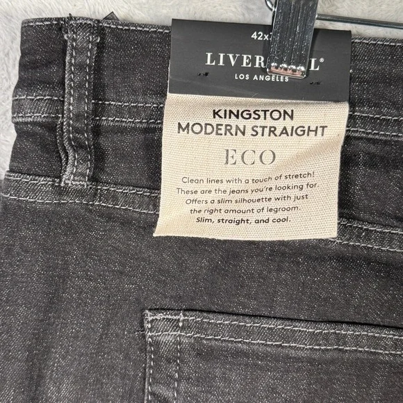 Liverpool Los Angeles Jeans Mens 42x32 Black Gray Kingston Modern Straight Eco